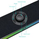 Caixa De Som Soundbar Gamer Redragon Neo RGB USB-C Duplos 2x5W RMS Com Roda de Volume Preto - GS515 - Imagem 4