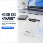 Case Gaveta HD SSD 2.5 USB 3.1 Tipo-C SATA III 10 Gbps 6 TB Transparente CGHD-40 - Imagem 3