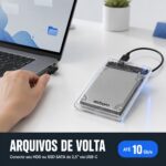 Case Gaveta HD SSD 2.5 USB 3.1 Tipo-C SATA III 10 Gbps 6 TB Transparente CGHD-40 - Imagem 4