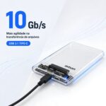 Case Gaveta HD SSD 2.5 USB 3.1 Tipo-C SATA III 10 Gbps 6 TB Transparente CGHD-40 - Imagem 5