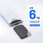 Case Gaveta HD SSD 2.5 USB 3.1 Tipo-C SATA III 10 Gbps 6 TB Transparente CGHD-40 - Imagem 6