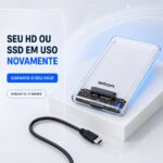Case Gaveta HD SSD 2.5 USB 3.1 Tipo-C SATA III 10 Gbps 6 TB Transparente CGHD-40 - Imagem 8