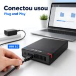 Case Gaveta Hd 3.5 Usb 3.0 Exbom Sata III Até 10tb Com Fonte Bivolt CGHD-G35 - Imagem 4