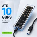 Case SSD M.2 NVMe USB-C 10 Gbps Transparente Snaker - Imagem 4