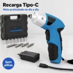 Mini Parafusadeira Sem Fio Recarregável 4.8V 49 Peças Exbom  Tipo C C/ Maleta 180 Rpm - Imagem 6