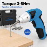 Mini Parafusadeira Sem Fio Recarregável 4.8V 49 Peças Exbom  Tipo C C/ Maleta 180 Rpm - Imagem 7
