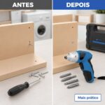 Mini Parafusadeira Sem Fio Recarregável 4.8V 49 Peças Exbom  Tipo C C/ Maleta 180 Rpm - Imagem 8