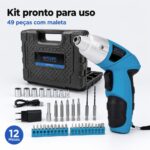 Mini Parafusadeira Sem Fio Recarregável 4.8V 49 Peças Exbom  Tipo C C/ Maleta 180 Rpm - Imagem 9