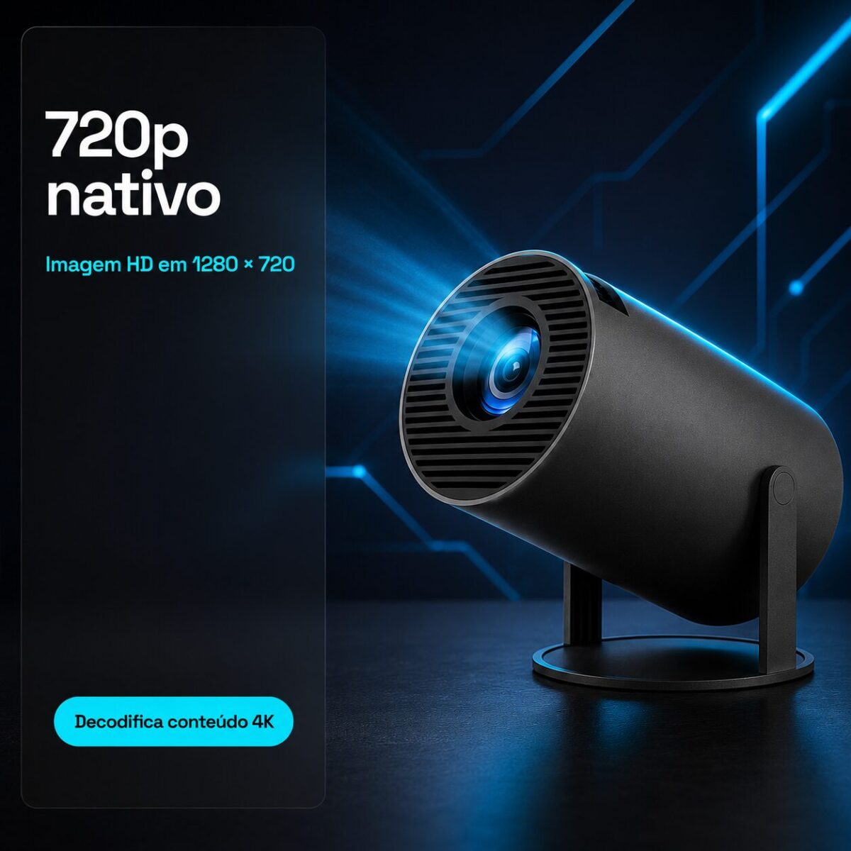 Projetor Portátil a'Gold 720p Wi-Fi Suporte 4K HDMI USB Até 130" Preto - PGT-HY330 - Imagem 4