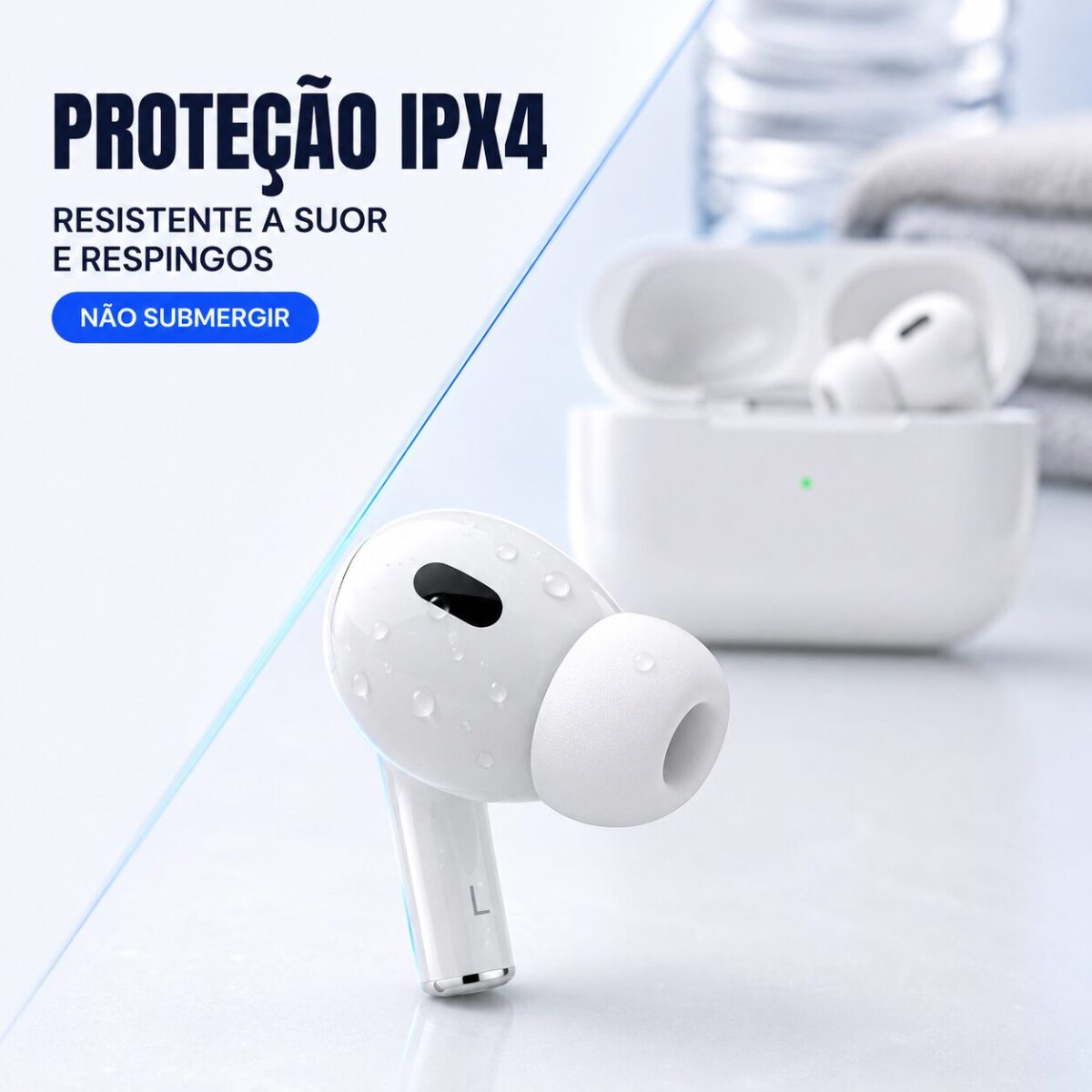 Fone De Ouvido Sem Fio Bluetooth a'Gold C/Sensor E Toque Assistente Branco - FN-BR3 - Imagem 5