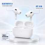Fone De Ouvido Sem Fio Bluetooth a'Gold C/Sensor E Toque Assistente Branco - FN-BR3 - Imagem 6