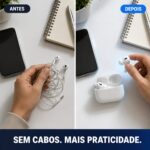 Fone De Ouvido Sem Fio Bluetooth a'Gold C/Sensor E Toque Assistente Branco - FN-BR3 - Imagem 8