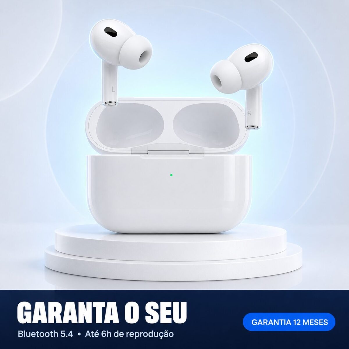 Fone De Ouvido Sem Fio Bluetooth a'Gold C/Sensor E Toque Assistente Branco - FN-BR3 - Imagem 9