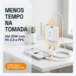 Kit Carregador e Cabo Turbo a'Gold USB-C 30W  Branco - CA37-3 - Imagem 2