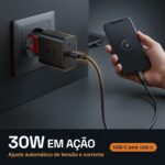 Kit Carregador e Cabo Turbo a'Gold USB-C 30W Preto - CA37-3 - Imagem 4