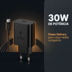 Kit Carregador e Cabo Turbo a'Gold USB-C 30W Preto - CA37-3 - Imagem 5