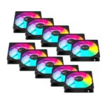 Kit 10 Fans Kalkan Lumen RGB 10x120mm 1500RPM 1.19mmH2O Preto - KLK00018 - Imagem 2