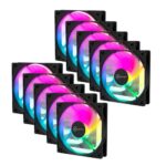 Kit 10 Fans Kalkan Lumen RGB 10x120mm 1500RPM 1.19mmH2O Preto - KLK00018 - Imagem 3