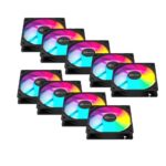 Kit 9 Fans Kalkan Lumen RGB 9x120mm 1500RPM 1.19mmH2O Preto - KLK00018 - Imagem 2