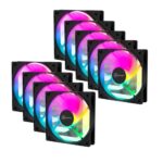 Kit 9 Fans Kalkan Lumen RGB 9x120mm 1500RPM 1.19mmH2O Preto - KLK00018 - Imagem 3