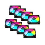 Kit 8 Fans Kalkan Lumen RGB 8x120mm 1500RPM 1.19mmH2O Preto - KLK00018 - Imagem 2