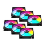 Kit 6 Fans Kalkan Lumen RGB 6x120mm 1500RPM 1.19mmH2O Preto - KLK00018 - Imagem 2