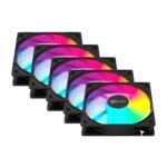 Kit 5 Fans Kalkan Lumen RGB 5x120mm 1500RPM 1.19mmH2O Preto - KLK00018 - Imagem 2