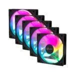 Kit 5 Fans Kalkan Lumen RGB 5x120mm 1500RPM 1.19mmH2O Preto - KLK00018 - Imagem 3