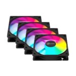 Kit 4 Fans Kalkan Lumen RGB 4x120mm 1500RPM 1.19mmH2O Preto - KLK00018 - Imagem 2