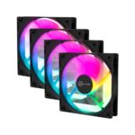 Kit 4 Fans Kalkan Lumen RGB 4x120mm 1500RPM 1.19mmH2O Preto - KLK00018 - Imagem 3