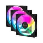 Kit 3 Fans Kalkan Lumen RGB 3x120mm 1500RPM 1.19mmH2O Preto - KLK00018 - Imagem 3