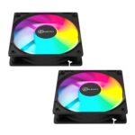 Kit 2 Fans Kalkan Lumen RGB 2x120mm 1500RPM 1.19mmH2O Preto - KLK00018 - Imagem 2