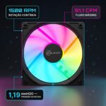 Kit 3 Fans Kalkan Lumen RGB 3x120mm 1500RPM 1.19mmH2O Preto - KLK00018 - Imagem 8