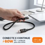 Cabo Turbo 60W Max USB-C Para USB-C a'Gold 1M Preto - CB125 - Imagem 5