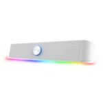 Soundbar Gamer Trust Rhox RGB Stereo RGB 2.0 40mm 12W 6WRMS Branco - GXT1619W - Imagem 2