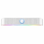 Soundbar Gamer Trust Rhox RGB Stereo RGB 2.0 40mm 12W 6WRMS Branco - GXT1619W