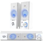 Caixa De Som Soundbar Redragon Orpheus GS550 LED Azul Estéreo 2.0 Branco - GS550W - Imagem 3