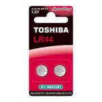 Bateria Botão LR44 Alcalina Toshiba C/2 Pilhas 1,5V