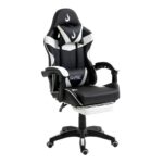 Cadeira Gamer Rise Mode X06 Com Apoio P/Pés Até 100kg Preto e Branco - RM-CG-X06-BW