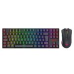 Kit Teclado Kumara e Mouse Cobra Redragon RGB Tri-Mode Bluetooth USB 12800DPI Preto - S169
