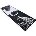 Mousepad Gamer Kalkan Howl Ext Lite Speed 900x300x3mm Borda Costurada Branco e Preto - KLK00106 - Imagem 3