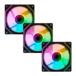 Kit 3 Fans Pichau Wave P1 ARGB 120mm Com Controladora Preto - PG-WPRGB-BK01 - Imagem 3