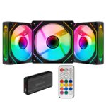 Kit 3 Fans Pichau Wave P1 ARGB 120mm Com Controladora Preto - PG-WPRGB-BK01