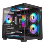 Gabinete Gamer Kalkan Midgard Digital Micro-ATX Aquário S/Fan Display LCD USB 3.0 Preto - KLK00085
