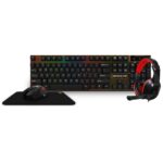 Kit Gamer Teclado Mouse Mousepad e Headset KWG Aries M1 Lite Preto