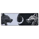 Mousepad Gamer Kalkan Howl Ext Lite Speed 900x300x3mm Borda Costurada Branco e Preto - KLK00106