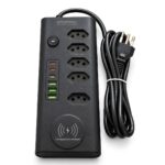 Filtro De Linha 5 Tomadas 3 USB-C e 3 USB-A Carregamento Wireless PD Preto - ST-1010-A
