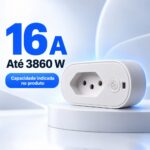 Smart Tomada MM 16A 3860W 2,4GHz 3 Pinos Branco - MM-ZNCZ - Imagem 2