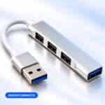 HUB Adaptador USB 4 Portas 1 USB 3.0 e 3 USB 2.0 - MM-USB4-U - Imagem 5