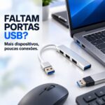 HUB Adaptador USB 4 Portas 1 USB 3.0 e 3 USB 2.0 - MM-USB4-U - Imagem 6